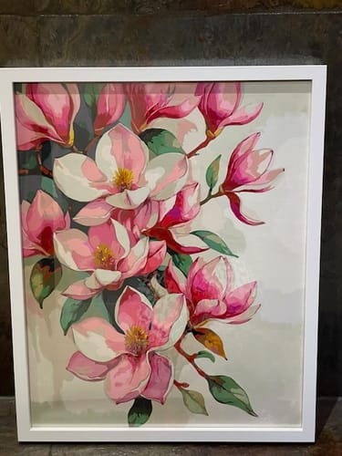 Customer photo review of Pink Magnolia Blossoms - Paint by Numbers Kit