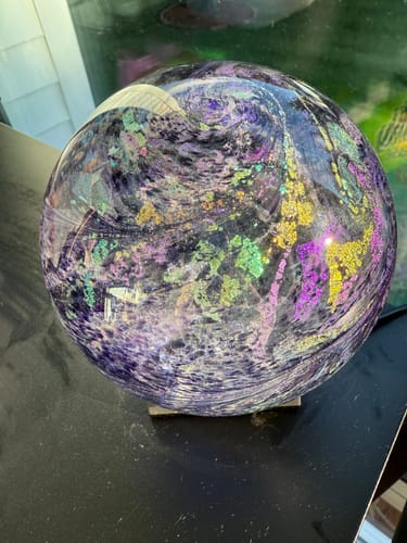 Customer photo review of Dichroic Explosion Orb with Cremation Ash