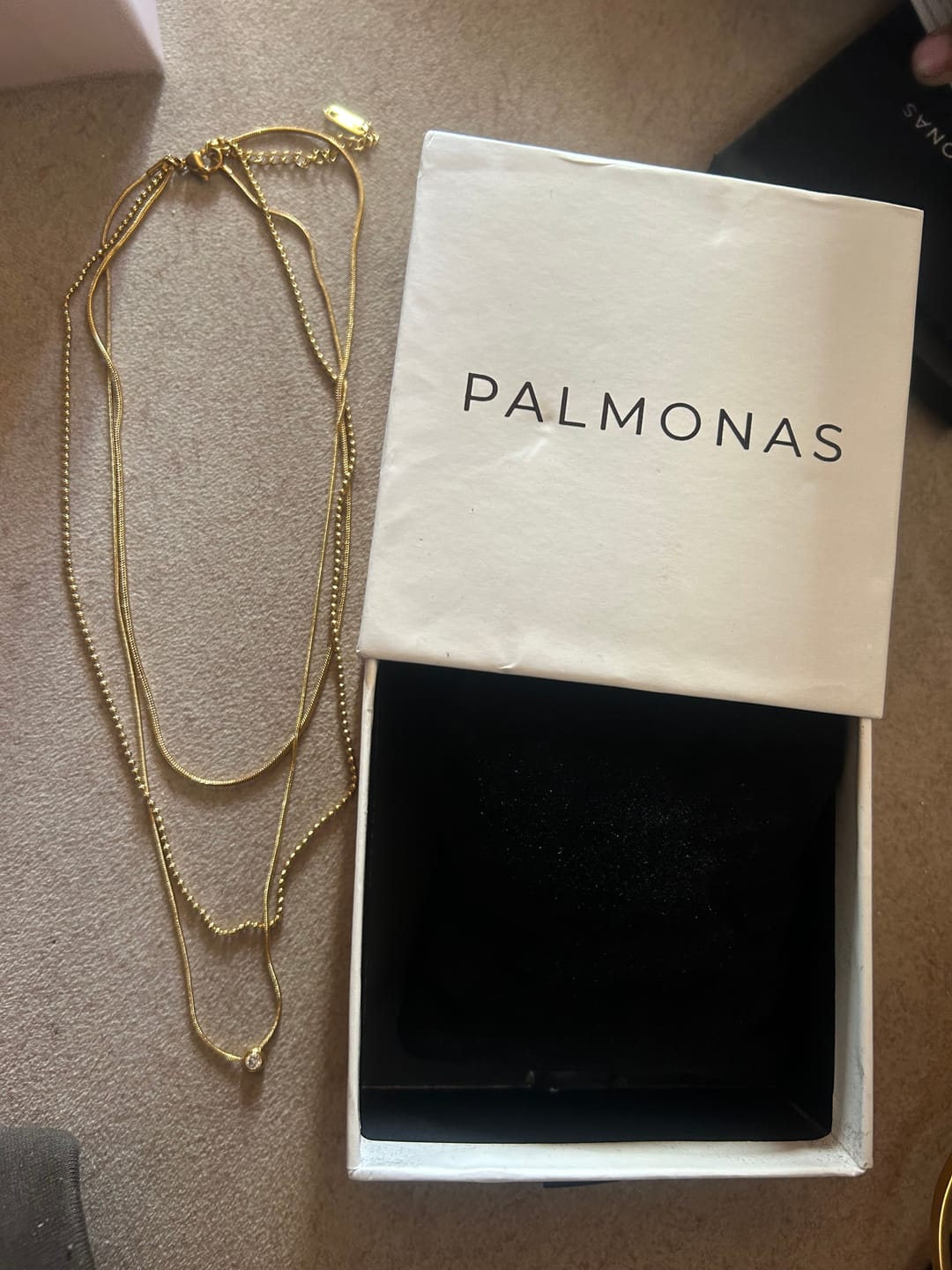 Customer photo review of Golden Layers With Stone Necklace