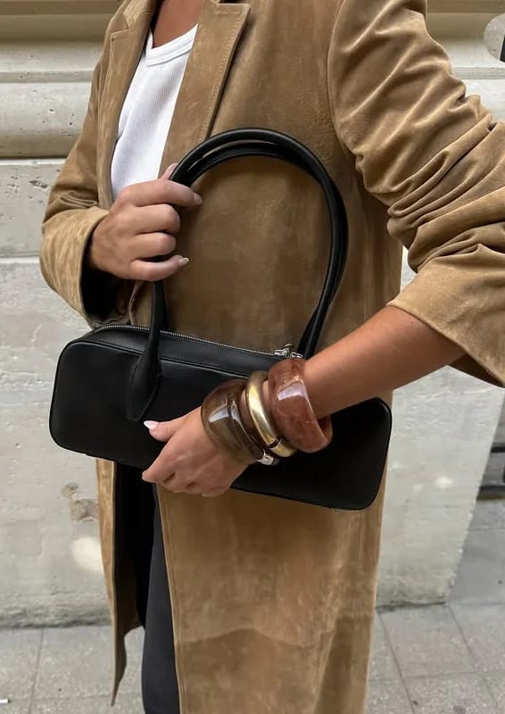 Customer photo review of Sabrina Suede Trench Coat