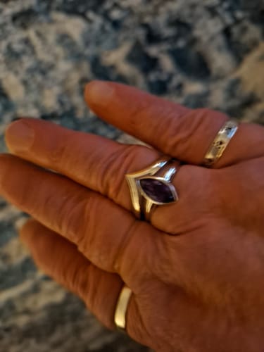 Customer photo review of Grecian Wishbone Stacking Ring