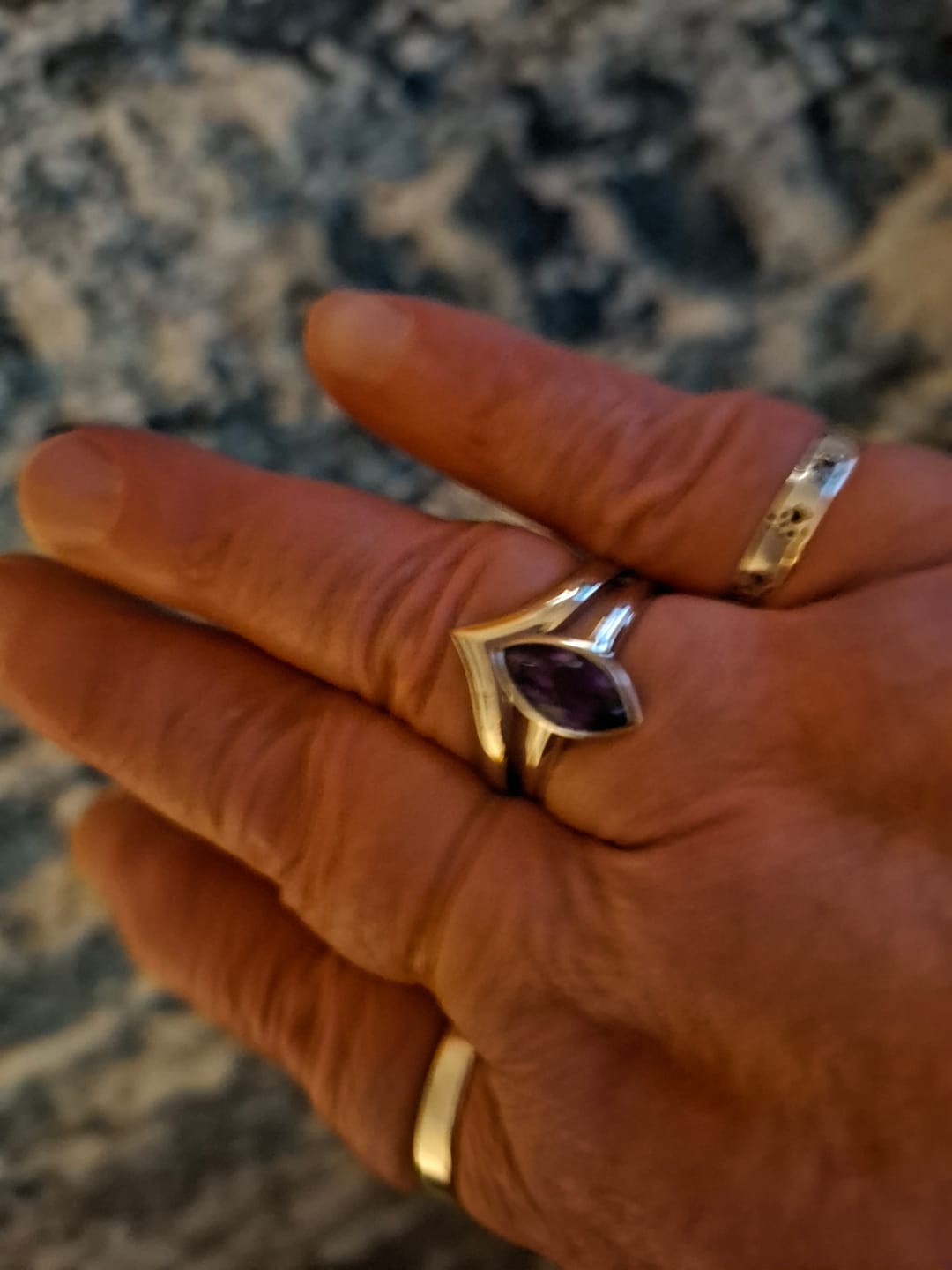Customer photo review of Grecian Wishbone Stacking Ring