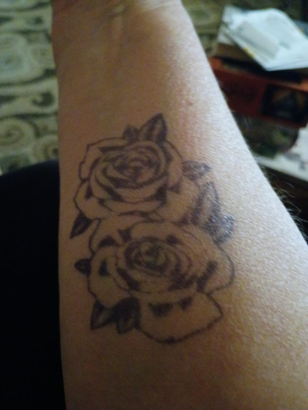 Customer photo review of Elegant Roses Tattoo