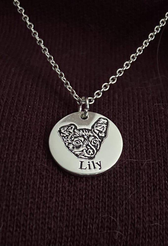 Customer photo review of Custom Pet Face Necklace