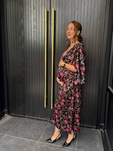 Customer photo review of Clarisa Dress in Floral by MISA Los Angeles - RENTAL