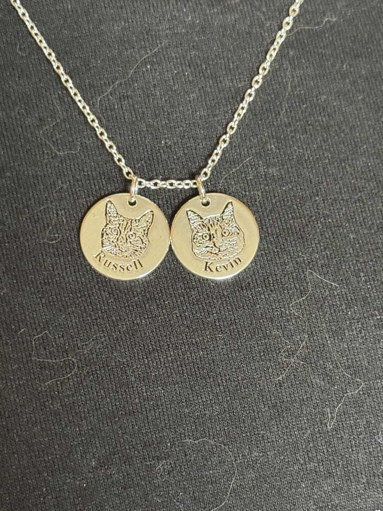 Customer photo review of Custom Pet Face Necklace