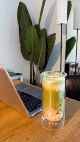 Customer photo review of FLUR Iced Coffee Glasses