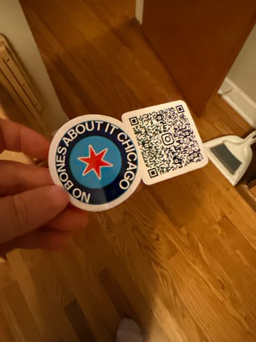 Customer photo review of Custom QR Code Logo Stickers
