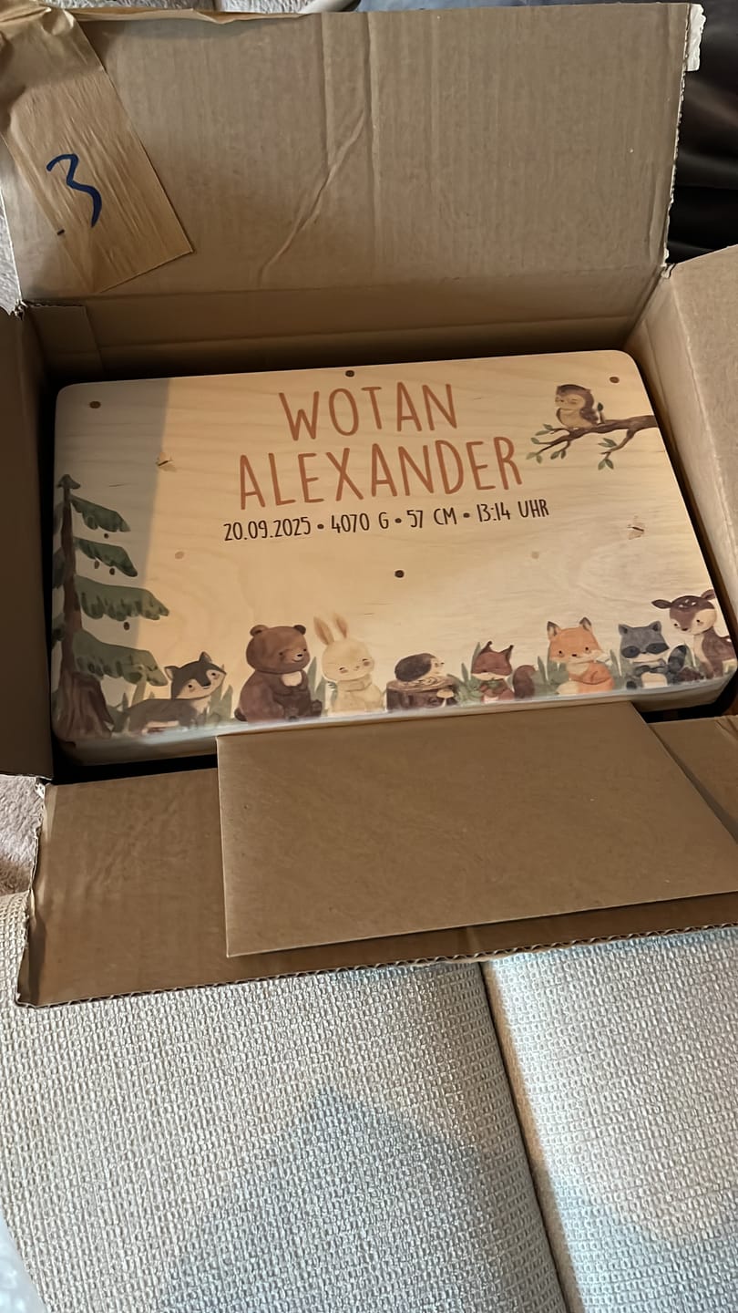 Customer photo review of Erinnerungsbox Baby - Niedliche Waldtiere