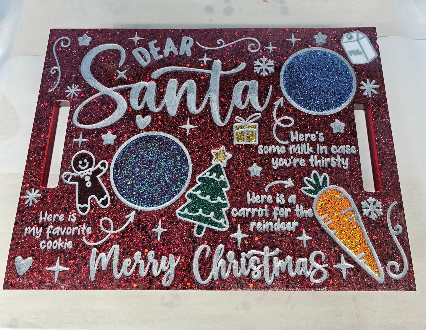 Customer photo review of 16x12x7/8" Limited Edition Santa Snacks Tray Christmas Silicone Mold