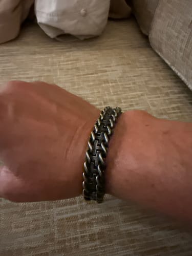 Customer photo review of CONNECTED AT THE CROSS LINK BRACELET : Helps Pair Veterans With A Service Dog or Shelter Dog