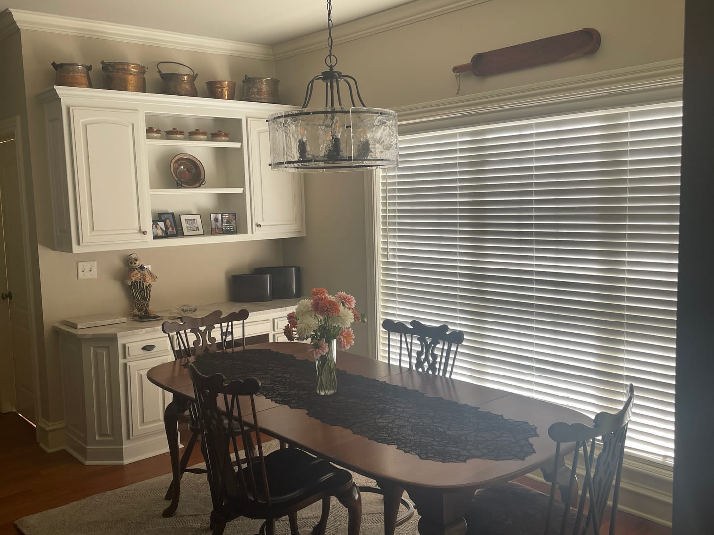 Customer photo review of Modern Brass 6-Light Rippled Glass Drum Pendant