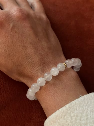 Customer photo review of Bracelet Pierre de Lune et Quartz Rose