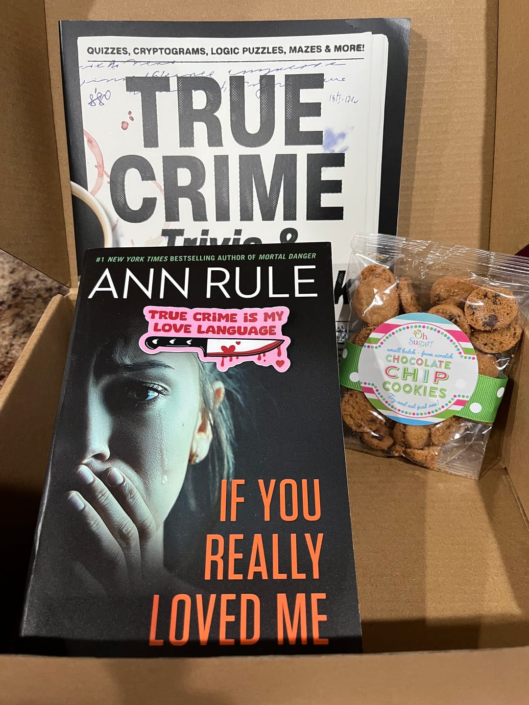 Customer photo review of Bi-monthly True Crime Book Box