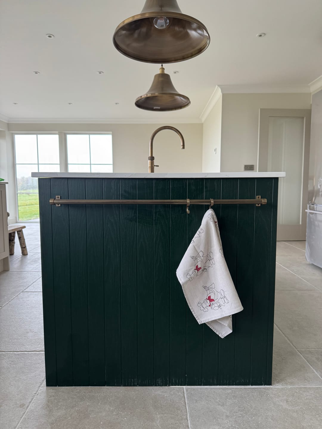 Customer photo review of Aged Brass Hanging Rail