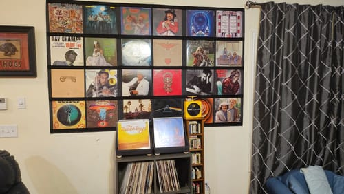 Customer photo review of 12" Vinyl Record Display Frame - LP Wall Storage