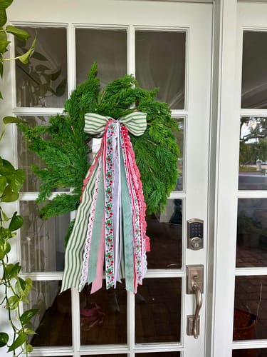 Customer photo review of Berry Basket Wreath Ribbon