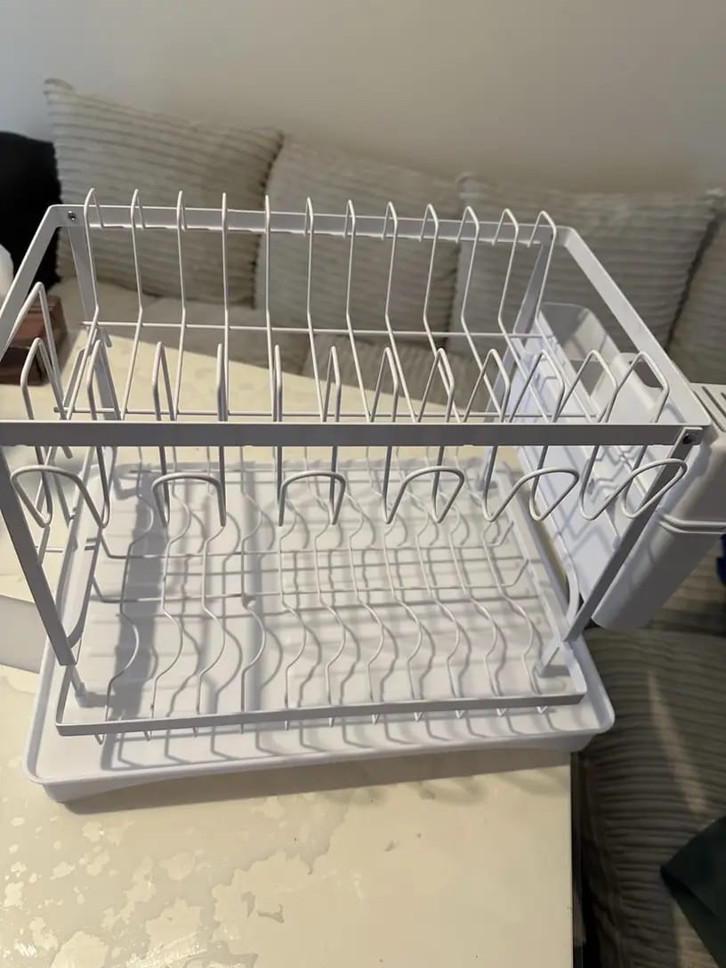 Customer photo review of 2 Tier Stainless Steel Dish Rack Malta with Drainboard