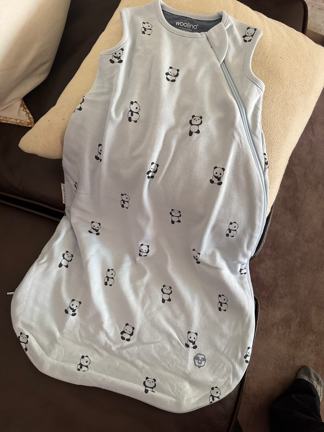 Customer photo review of 4 Season® Classic Baby Sleeping Bag, Merino Wool & Organic Cotton, Panda
