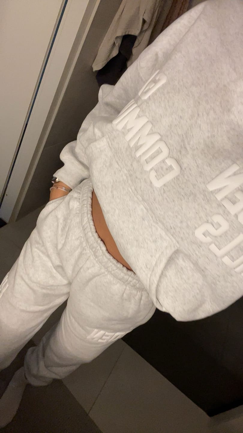 Customer photo review of GATED COMMUNITY CUFFED SWEATPANTS LIGHT GREY