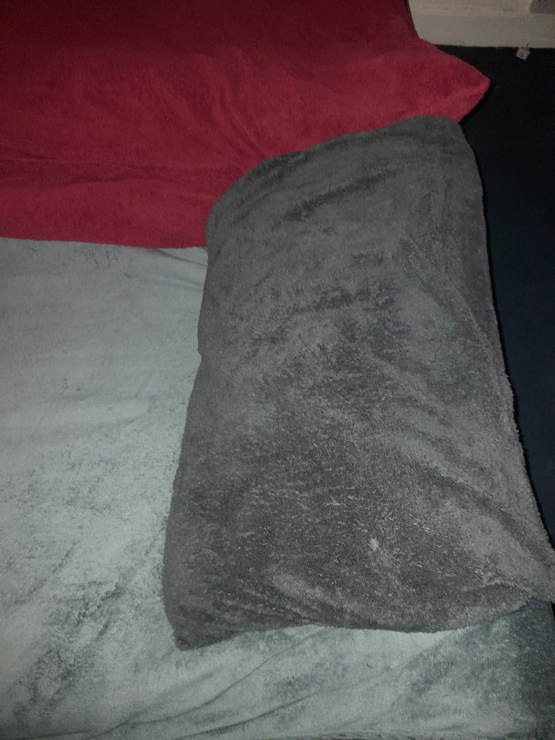 Customer photo review of Charcoal Teddy Fleece Pillowcase Pair