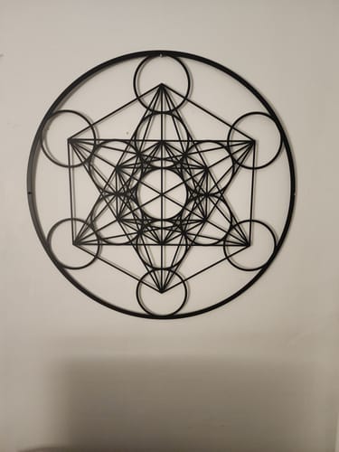 Customer photo review of Metatrons Cube - Complementary Metal Wall Art
