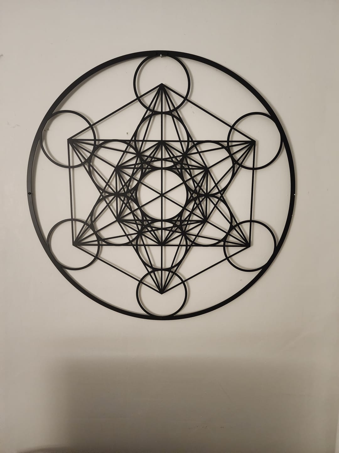 Customer photo review of Metatrons Cube - Complementary Metal Wall Art
