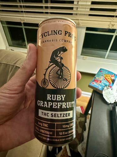Customer photo review of Ruby Grapefruit THC Seltzer