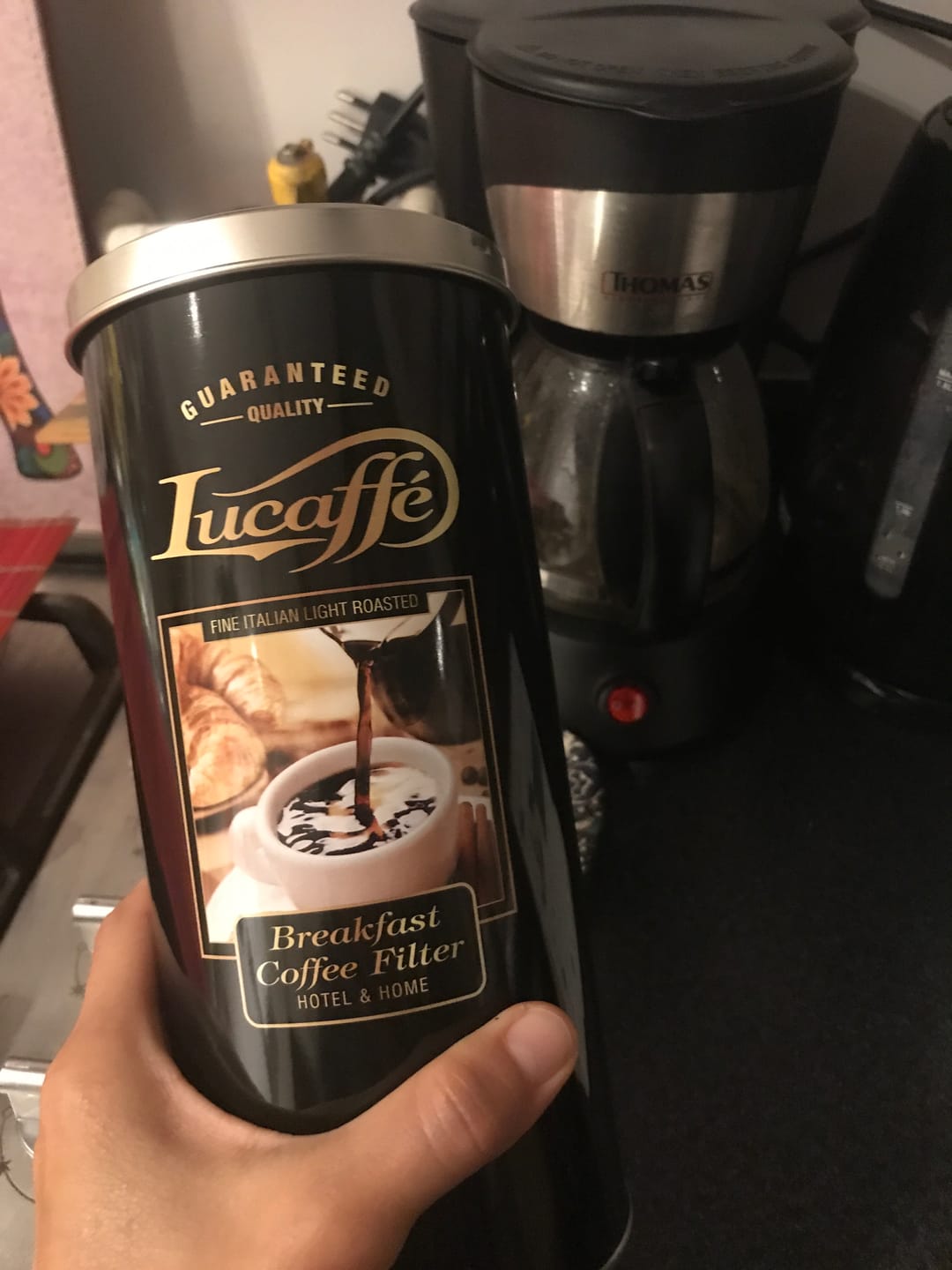 Customer photo review of Lucaffe Breakfast Coffee filter 500 grs Grano Molido