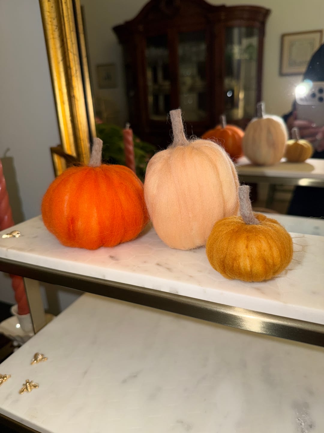 Customer photo review of Pumpkin Trio Mini Needle Felting Kit