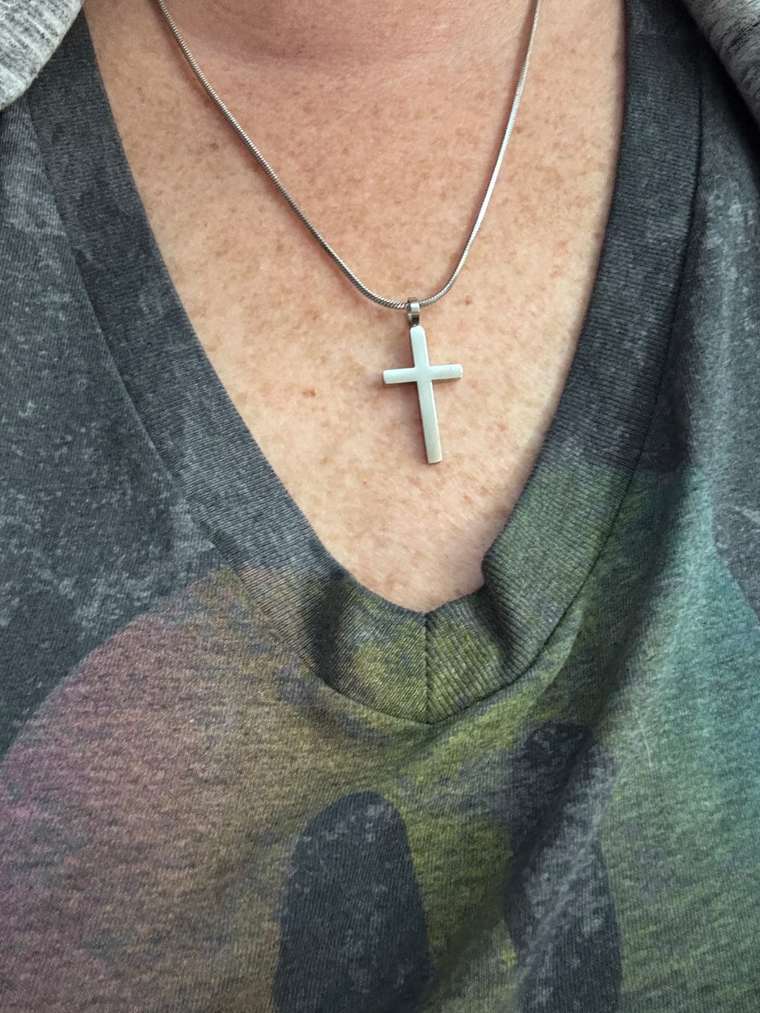 Customer photo review of Classic Cross & Square Chain