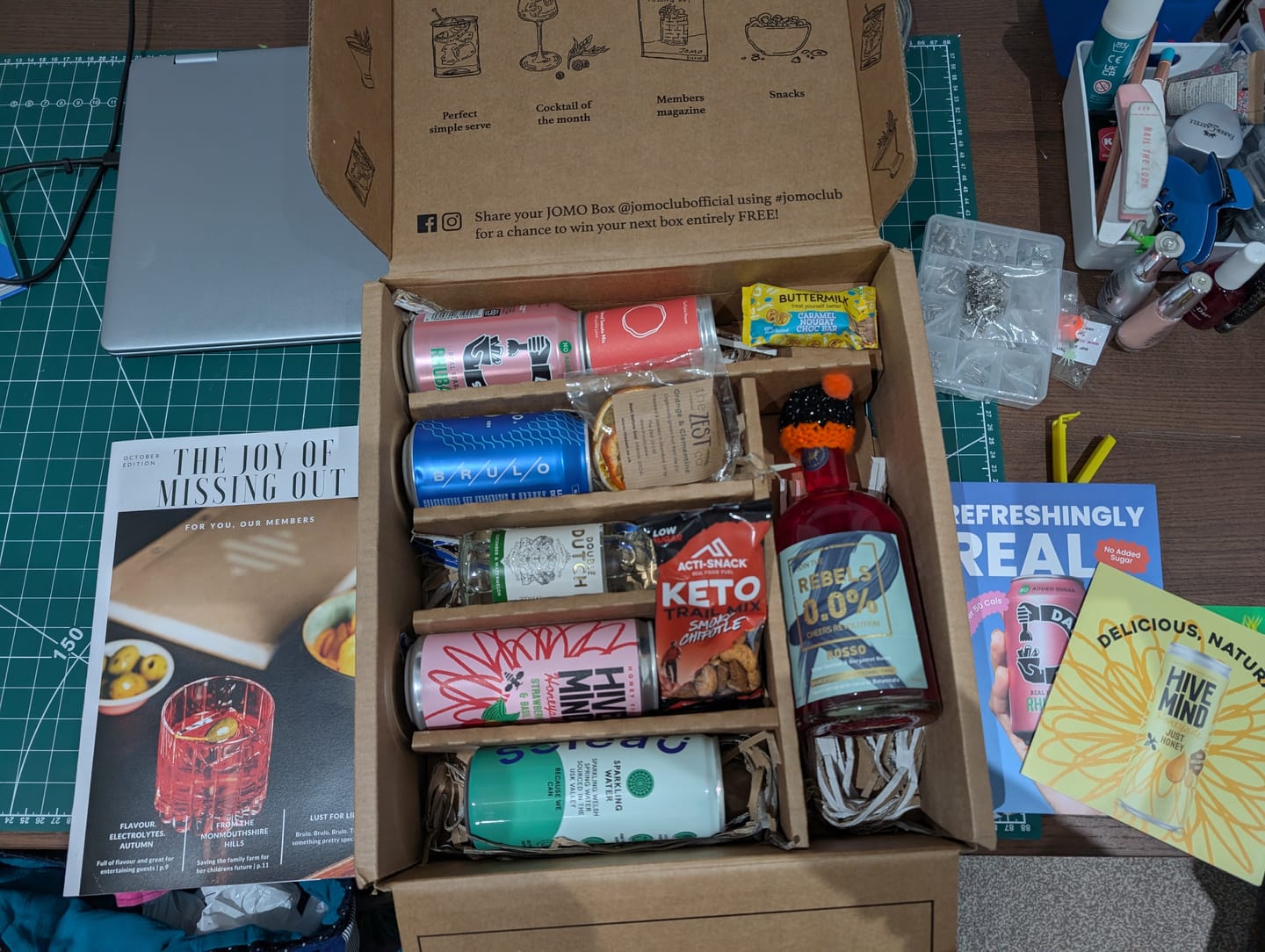 Customer photo review of Monthly, Bi-Monthly or Quarterly JOMO Box 🍸