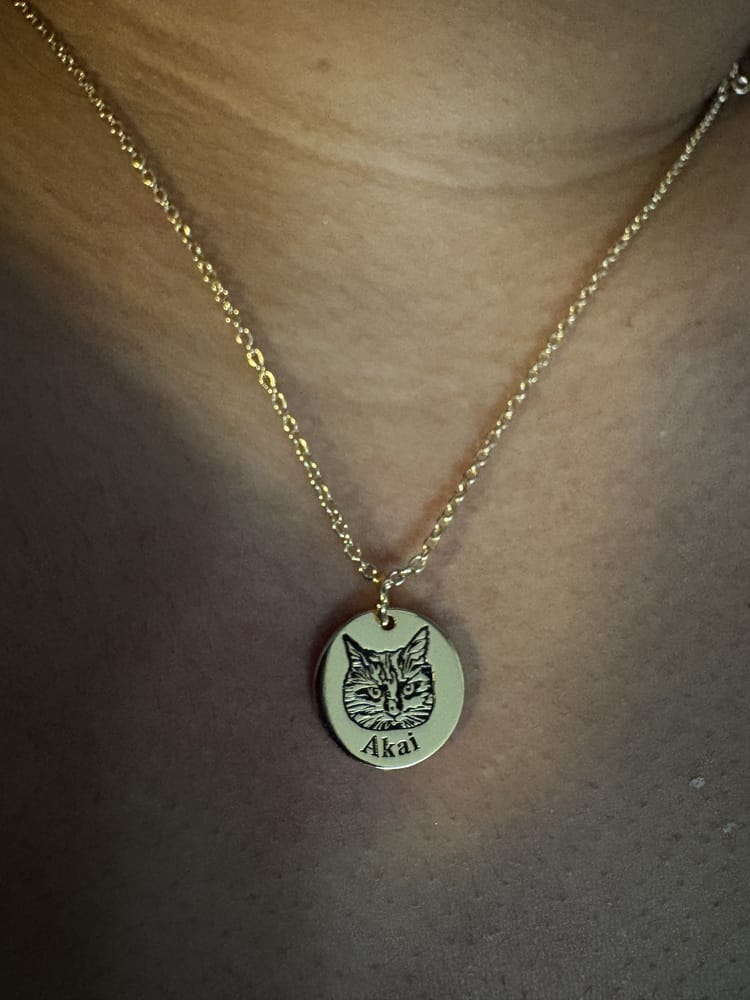 Customer photo review of Custom Pet Face Necklace
