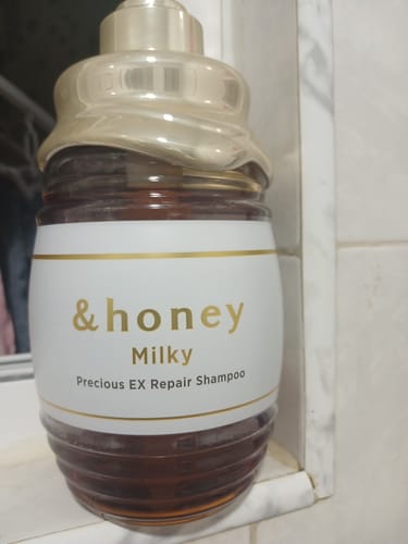Customer photo review of & Honey Milky Precious EX Repair Shampoo, Treatment & Hair Oil Set (500ml x2 + 105ml)