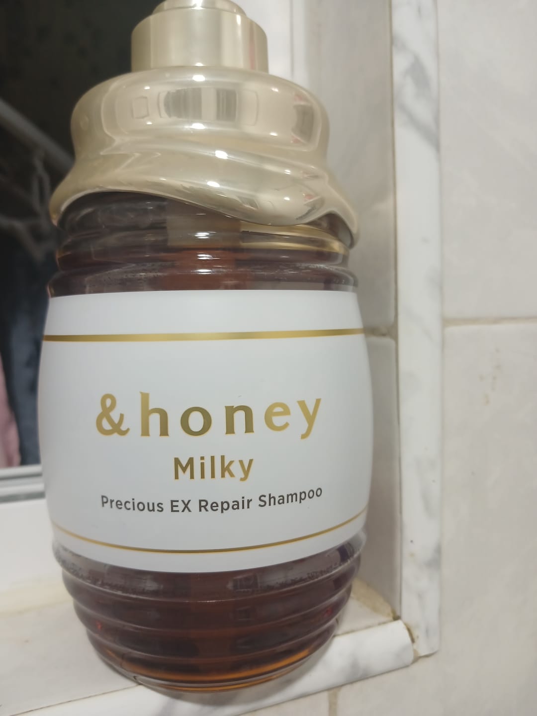 Customer photo review of & Honey Milky Precious EX Repair Shampoo, Treatment & Hair Oil Set (500ml x2 + 105ml)