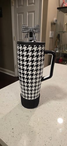 Customer photo review of Houndstooth 3D Bow Straw Topper