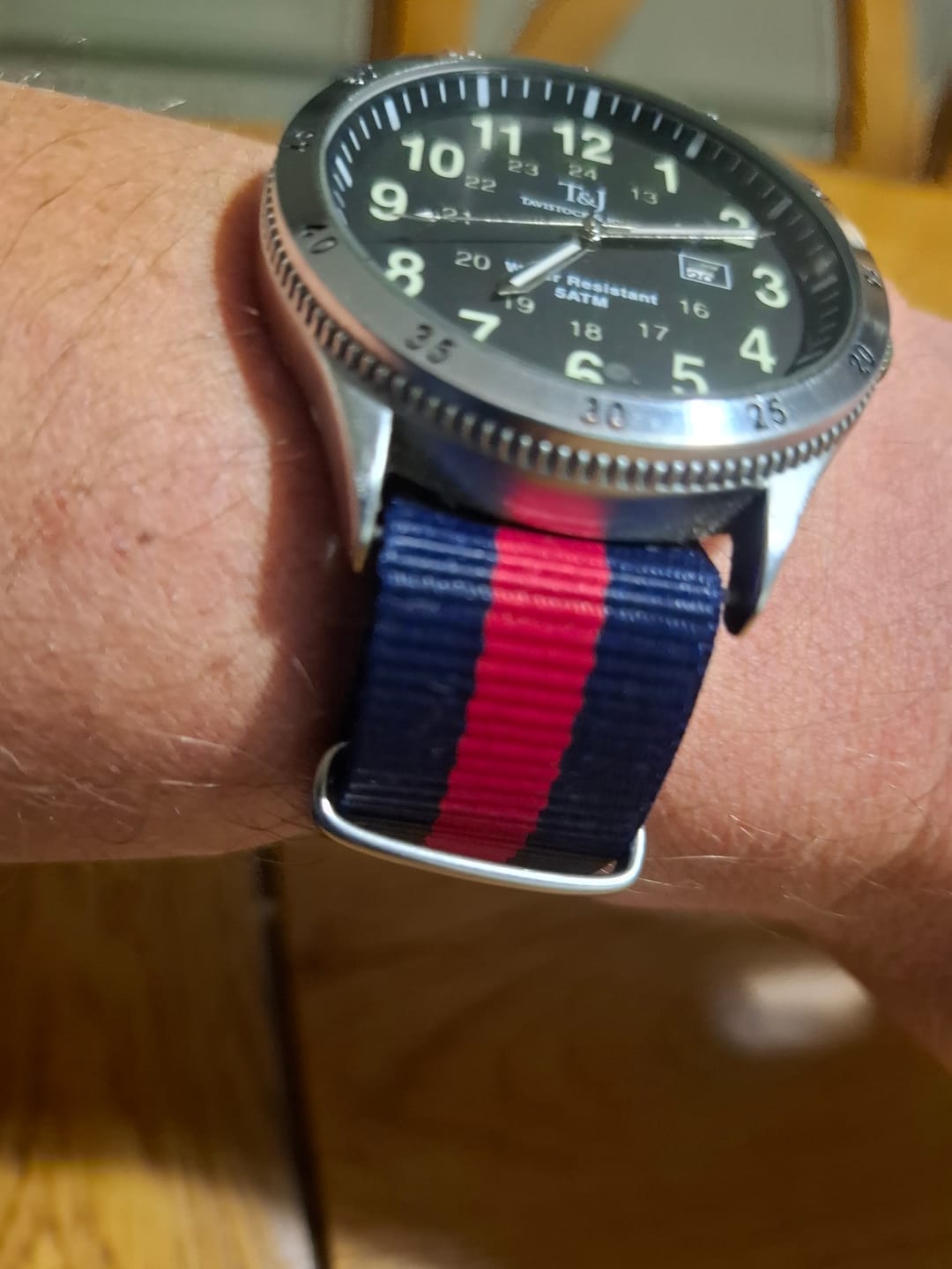 Customer photo review of Classic Military Style Strap - Blue & Red Guards Regiment and Household Cavalry Colours