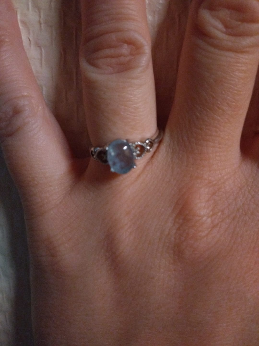 Customer photo review of Bague Ajustable "Cristal de Mer" en Aigue-Marine