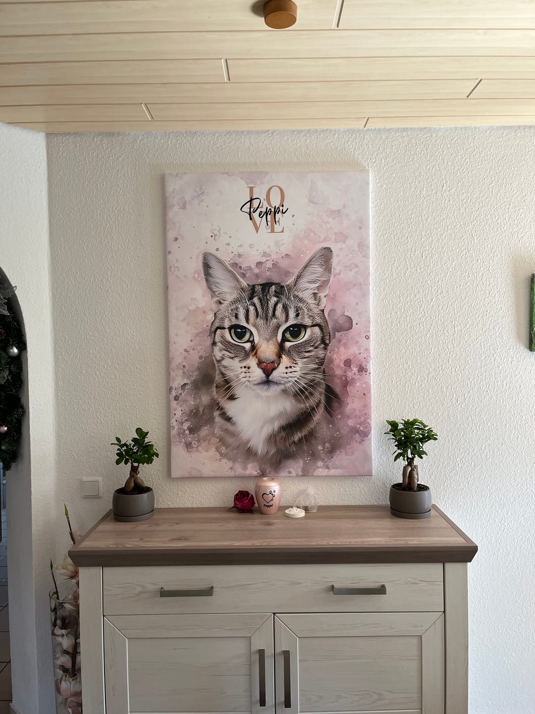 Customer photo review of Aufhängest für Leinwand
