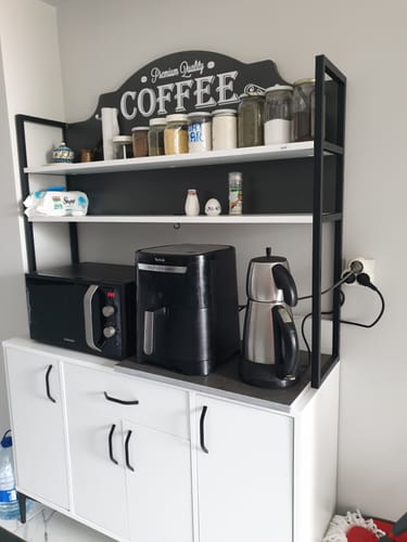 Customer photo review of Rani JE130 Kahve Köşesi Çok Amaçlı Dolap 4 Kapaklı 1 Çekmeceli Kiler Mutfak Dolabı Beyaz