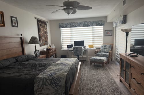 Customer photo review of SmartWings Motorized Zebra Shades 60% Blackout Translucent 75mm Eloise