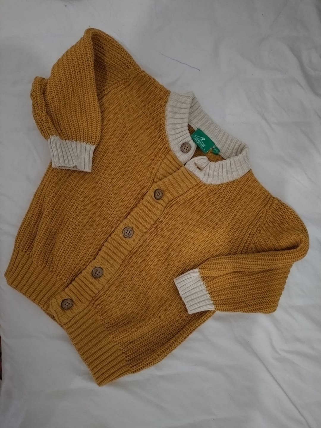 Customer photo review of From One To Another Gold Snuggly Knitted Cardigan