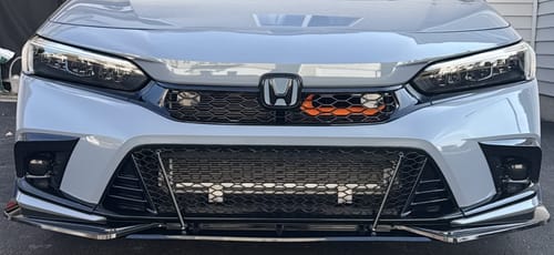 Customer photo review of For 2022-24 Honda Civic Sedan Honeycomb Pattern Gloss Black Front Bumper Grille