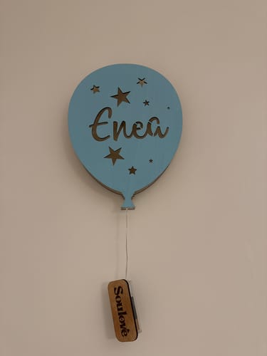 Customer photo review of Lampada Palloncino a Parete con Nome Personalizzato