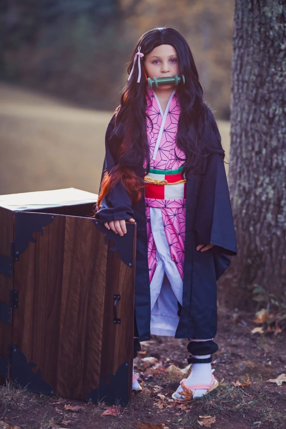 Customer photo review of Demon Slayer Nezuko Pink Kimono Robe Cosplay & Halloween Costume