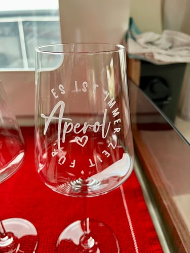 Kundenbewertung mit Foto zu Leonardo Weinglas mit Gravur - "Zeit für Aperol"