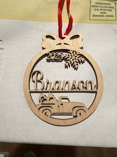 Customer photo review of Personalized Christmas Ornament