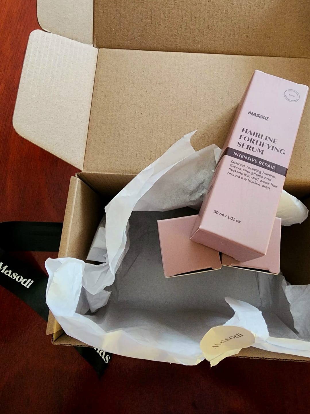 Customer photo review of Hairline Fortifying Serum 30ml - Minoxidil