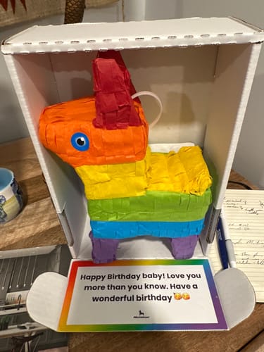 Customer photo review of Sparkly Rainbow Birthday Piñatagram