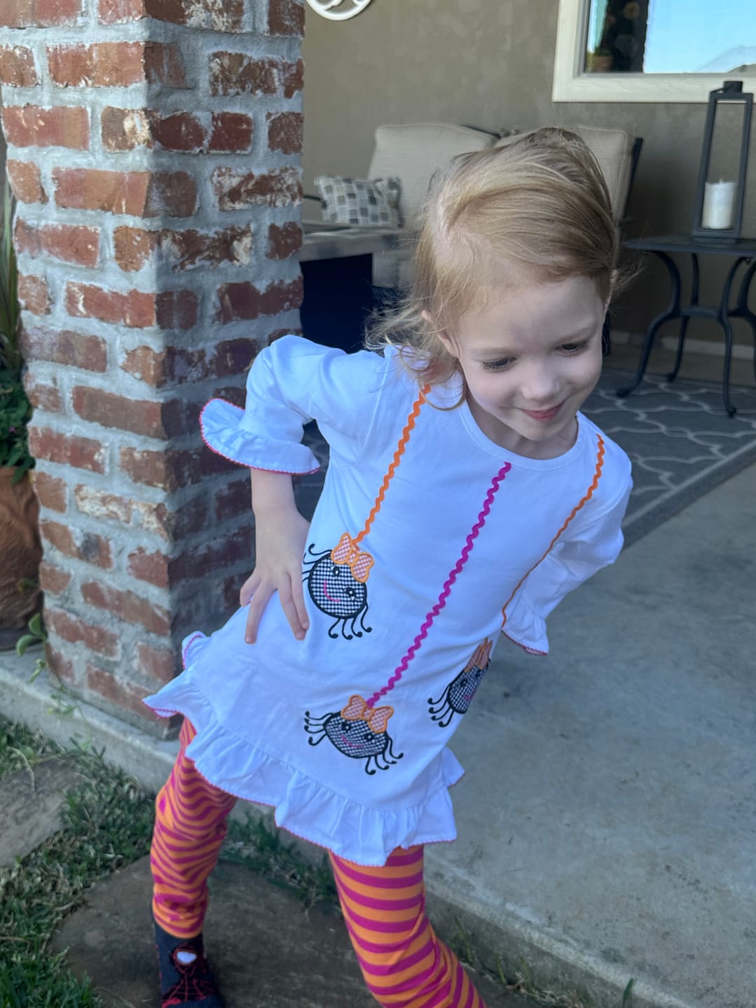 Customer photo review of Itsy Bitsy Spider Stripe Milly Legging Set